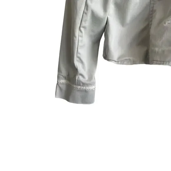 To The Max Womens Utility Jacket L Ivory Military Safari Stretch Cotton - Picture 5 of 12